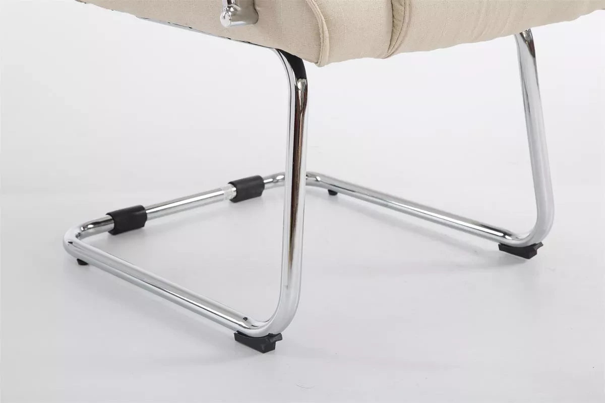 In And OutdoorMatch Bezoekersstoel Giovanny - Eetkamerstoel - Bureaustoel - Wit - ergonomisch - stof - luxe Bureaustoel