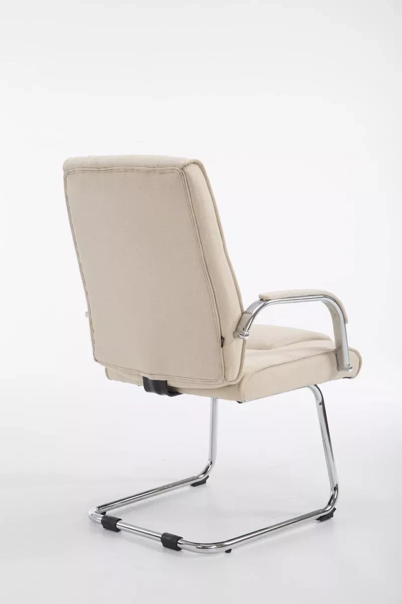 In And OutdoorMatch Bezoekersstoel Giovanny - Eetkamerstoel - Bureaustoel - Wit - ergonomisch - stof - luxe Bureaustoel