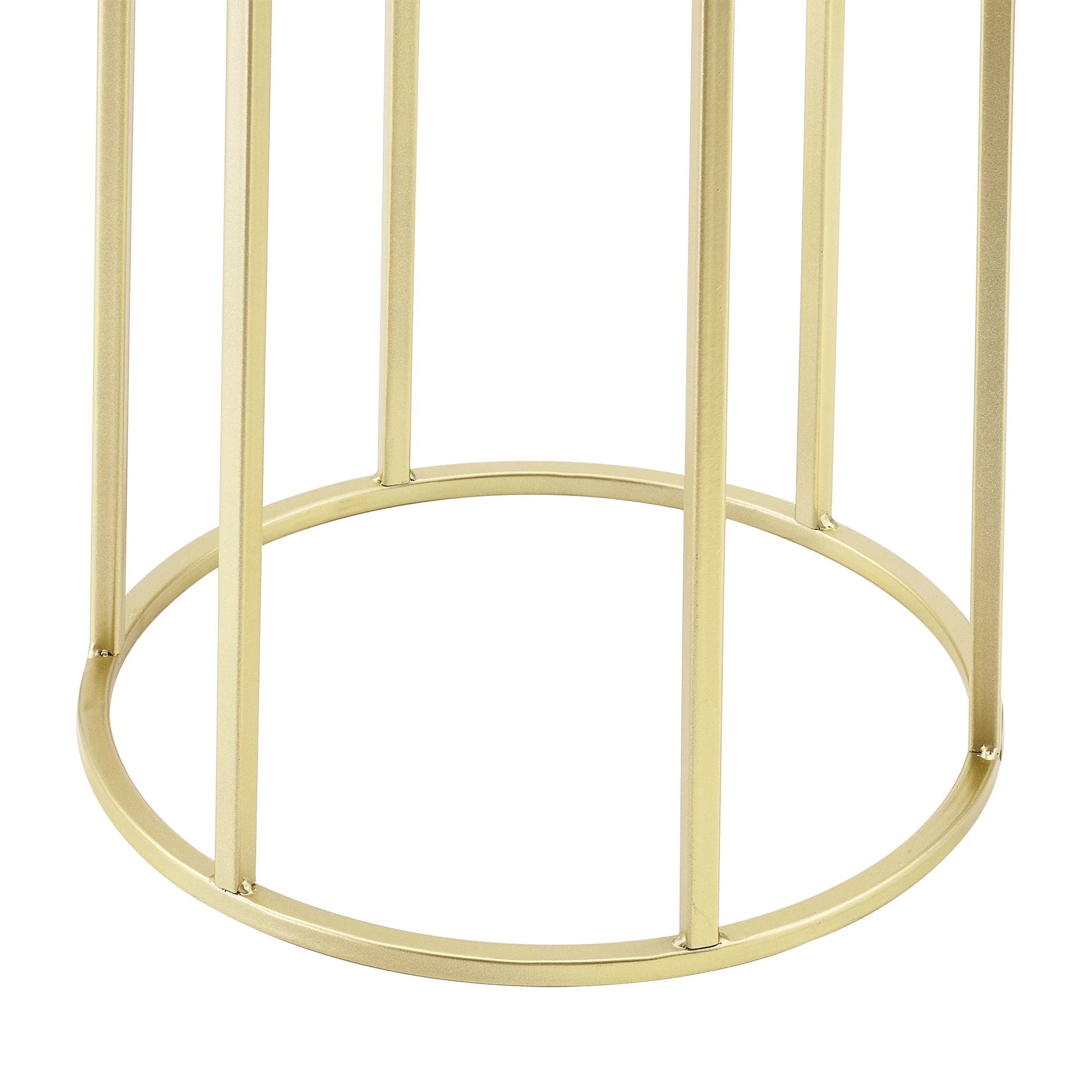 In And OutdoorMatch Bloempot Krista - Op Standaard - Metaal - Set van 2 - Zwart en Goudkleurig - Stijlvol Design Flowerpot