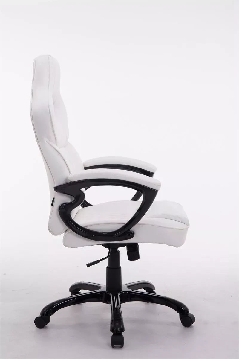 In And OutdoorMatch Bureaustoel Cayla - Wit - Kunstleer - Ergonomische bureau- en gamestoel - Op wieltjes - Voor volwassenen - In hoogte verstelbaar Bureaustoel