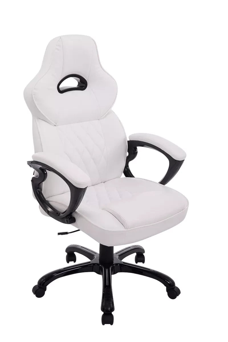 In And OutdoorMatch Bureaustoel Cayla - Wit - Kunstleer - Ergonomische bureau- en gamestoel - Op wieltjes - Voor volwassenen - In hoogte verstelbaar Bureaustoel