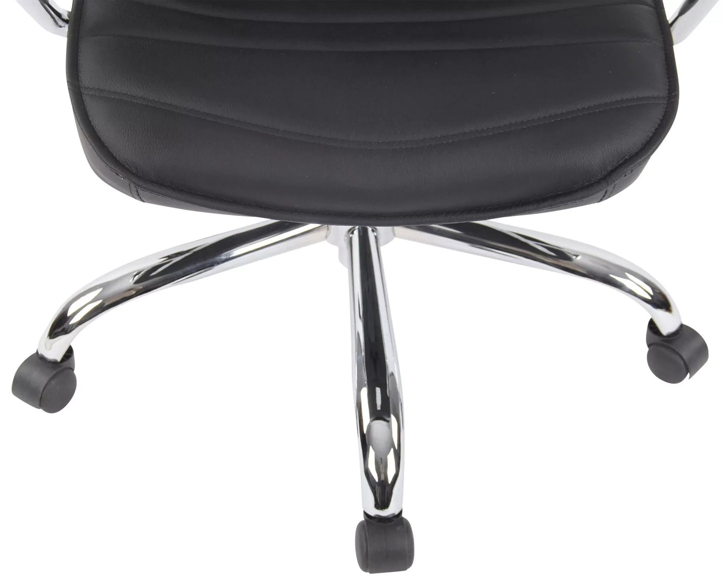 In And OutdoorMatch Bureaustoel Emie - echt leer - Zwart - Ergonomisch - 50x45x128cm Hoogte Verstelbaar - Zithoogte 46 - 57cm - Deluxe Bureaustoel
