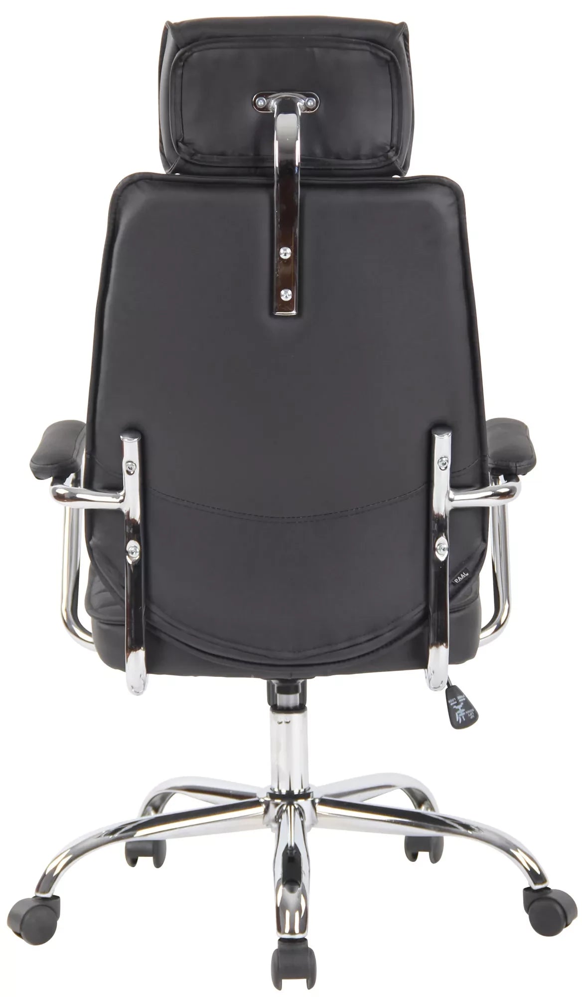 In And OutdoorMatch Bureaustoel Emie - echt leer - Zwart - Ergonomisch - 50x45x128cm Hoogte Verstelbaar - Zithoogte 46 - 57cm - Deluxe Bureaustoel