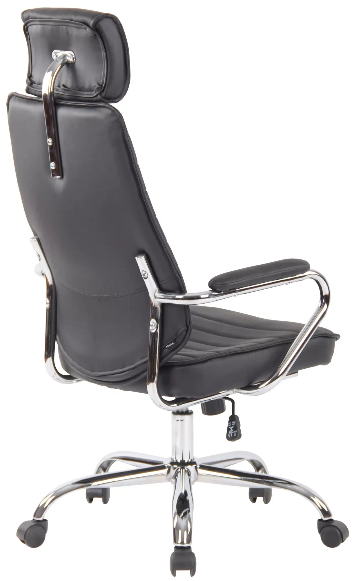 In And OutdoorMatch Bureaustoel Emie - echt leer - Zwart - Ergonomisch - 50x45x128cm Hoogte Verstelbaar - Zithoogte 46 - 57cm - Deluxe Bureaustoel