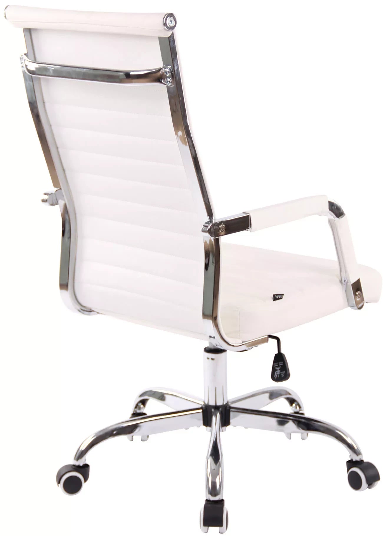 In And OutdoorMatch Bureaustoel Issac - Wit Kunstleer - Met Rugleuning en Armleuning - Ergonomisch - Hoogte Verstelbaar - 46x49x106cm Bureaustoel