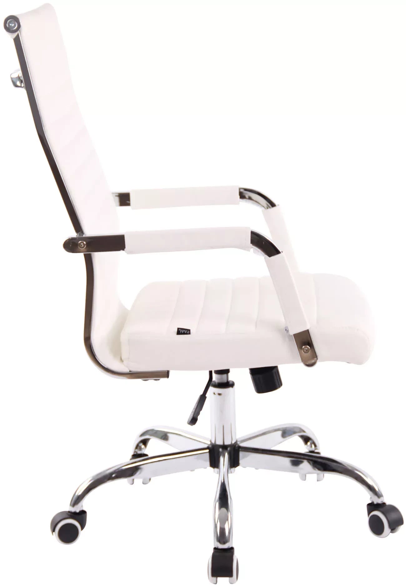 In And OutdoorMatch Bureaustoel Issac - Wit Kunstleer - Met Rugleuning en Armleuning - Ergonomisch - Hoogte Verstelbaar - 46x49x106cm Bureaustoel