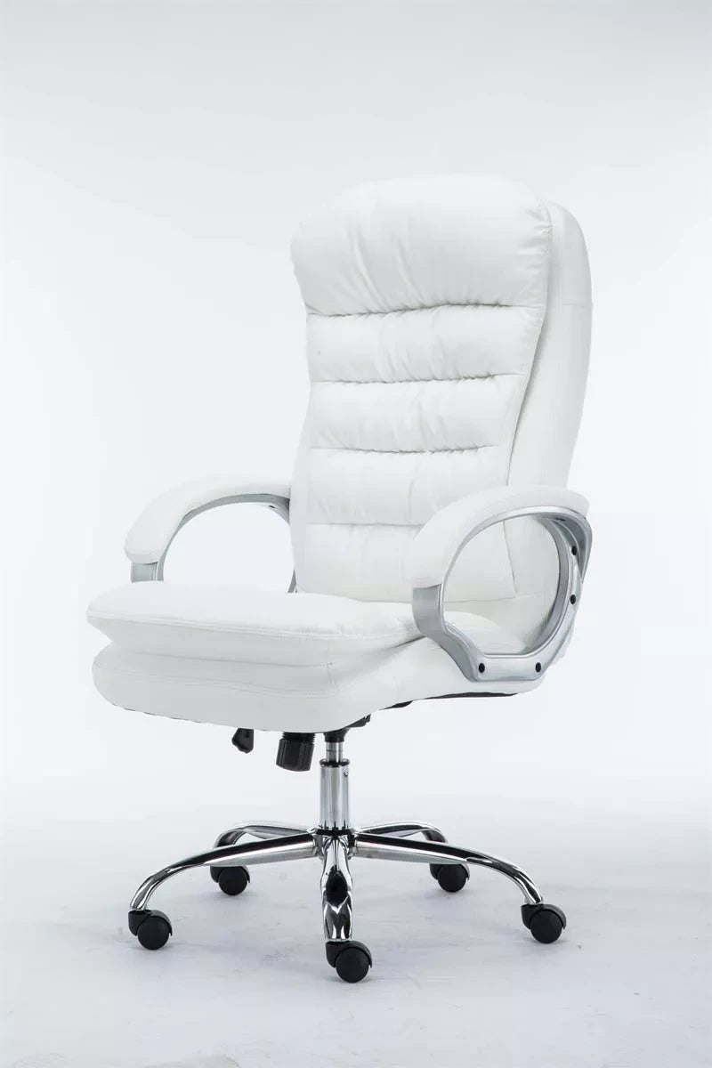 In And OutdoorMatch Bureaustoel Reina - Wit - Op wielen - Kunstleer - Voor volwassenen - Ergonomische bureaustoel - Hoogte verstelbaar 45-52cm Bureaustoel
