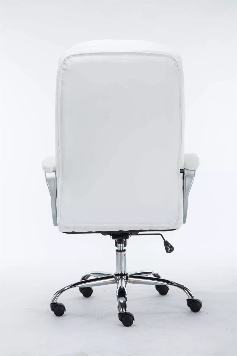In And OutdoorMatch Bureaustoel Reina - Wit - Op wielen - Kunstleer - Voor volwassenen - Ergonomische bureaustoel - Hoogte verstelbaar 45-52cm Bureaustoel