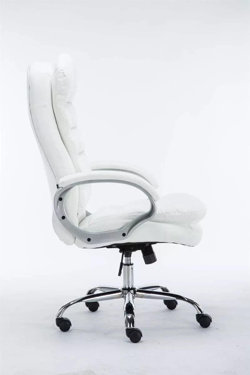In And OutdoorMatch Bureaustoel Reina - Wit - Op wielen - Kunstleer - Voor volwassenen - Ergonomische bureaustoel - Hoogte verstelbaar 45-52cm Bureaustoel