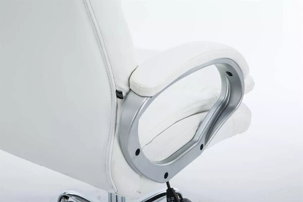 In And OutdoorMatch Bureaustoel Reina - Wit - Op wielen - Kunstleer - Voor volwassenen - Ergonomische bureaustoel - Hoogte verstelbaar 45-52cm Bureaustoel