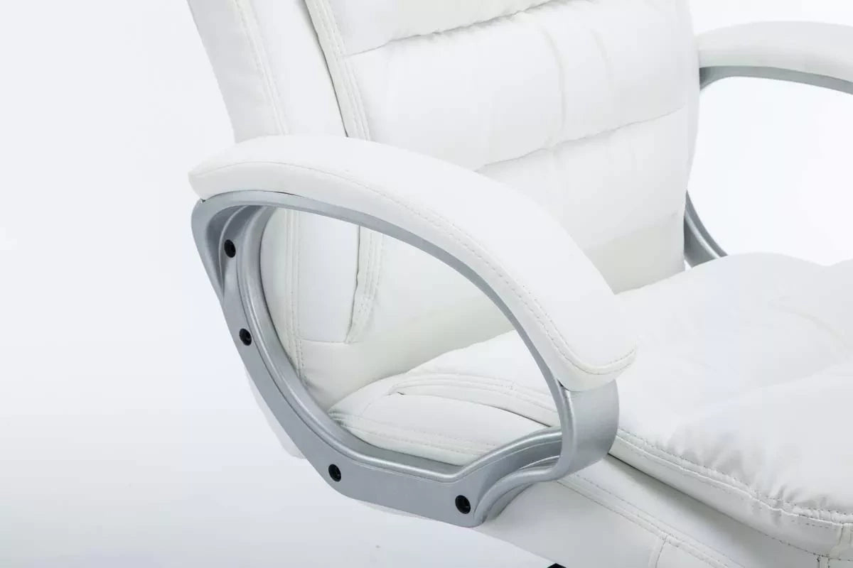 In And OutdoorMatch Bureaustoel Reina - Wit - Op wielen - Kunstleer - Voor volwassenen - Ergonomische bureaustoel - Hoogte verstelbaar 45-52cm Bureaustoel