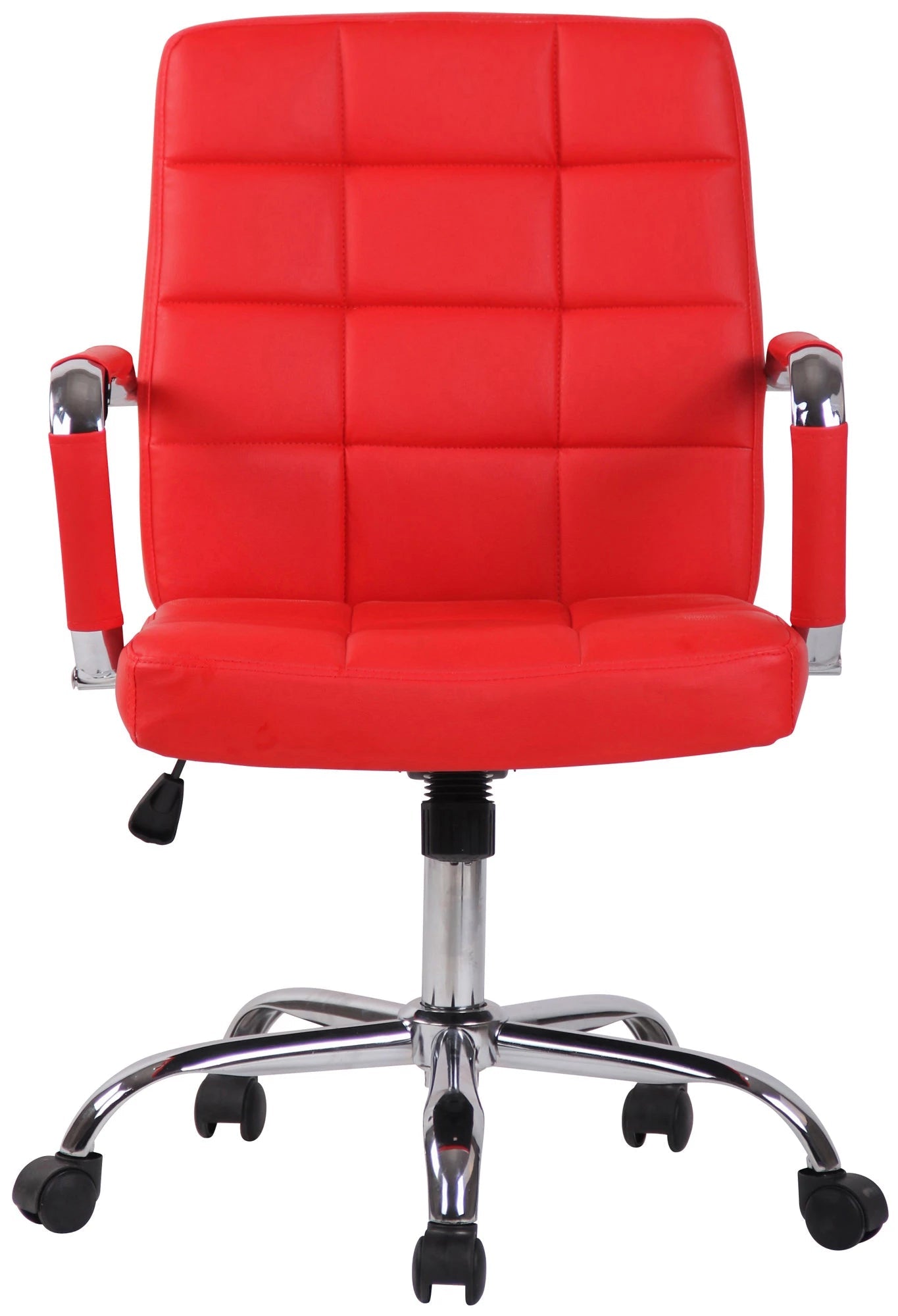In And OutdoorMatch Bureaustoel Virginia - Kunstleer - Rood - Gewatteerde zitting - Metalen frame - Verstelbare zitting - Exclusieve look Bureaustoel