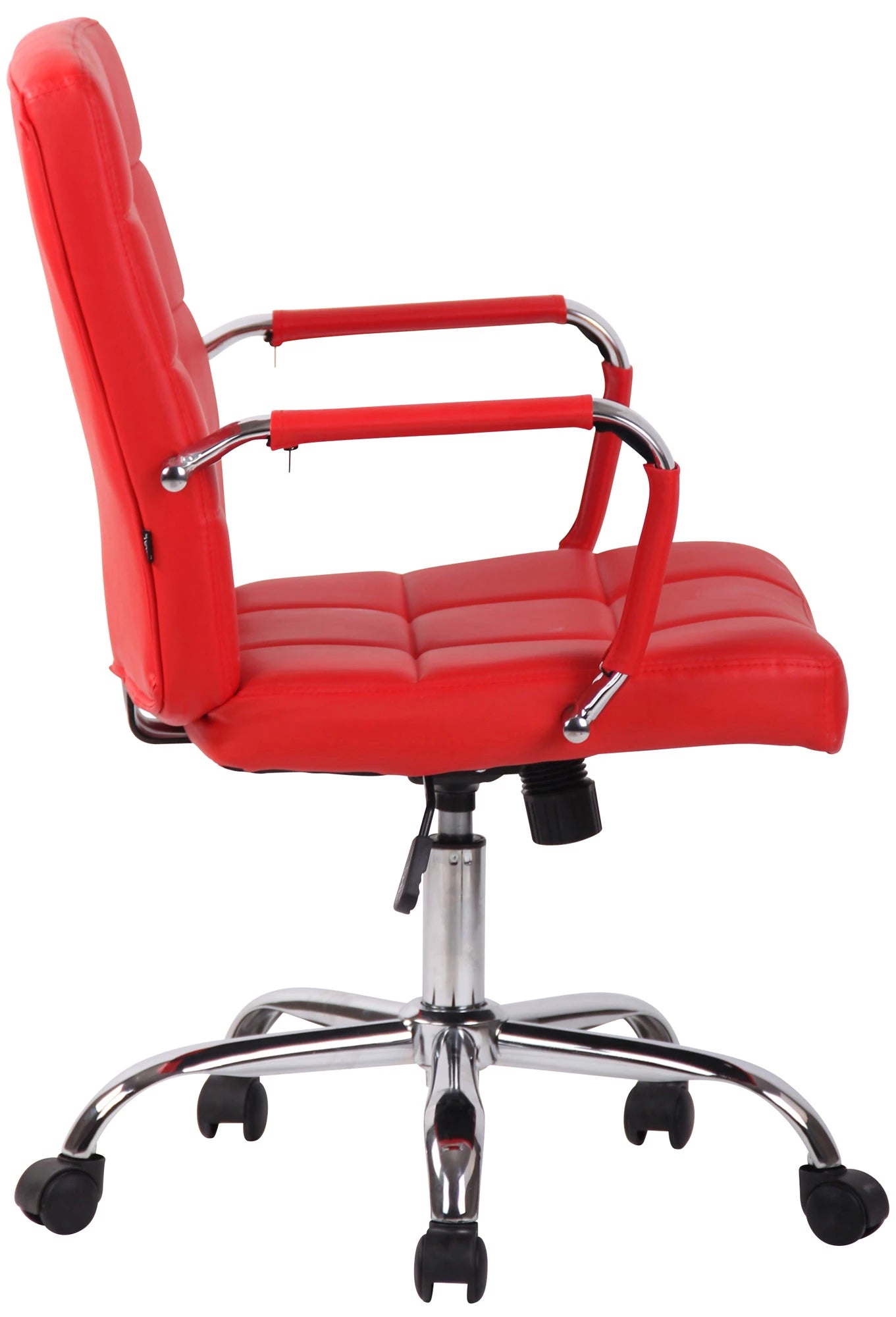 In And OutdoorMatch Bureaustoel Virginia - Kunstleer - Rood - Gewatteerde zitting - Metalen frame - Verstelbare zitting - Exclusieve look Bureaustoel