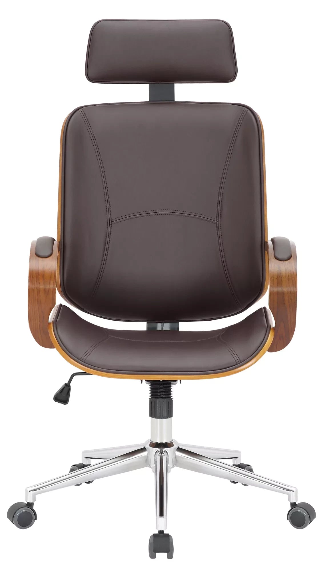 In And OutdoorMatch Deluxe XL Bureaustoel Vergie - Kunstleer - Bruin - Ergonomisch - in hoogte verstelbaar Bureaustoel