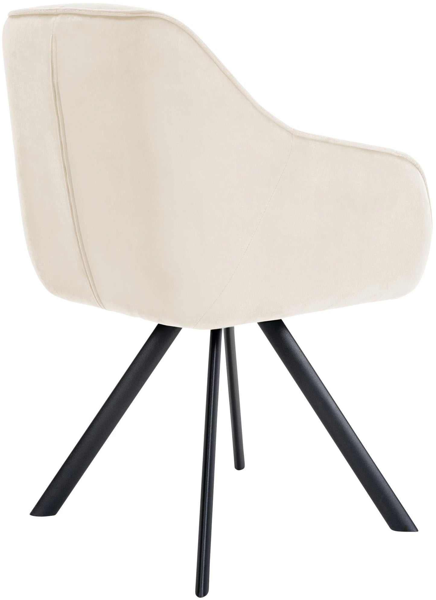 In And OutdoorMatch Eetkamerstoel Beverly - Crème - Met Armleuningen - Fluweel - Hoge Kwaliteit Bekleding - Comfortabele en Luxe Eetkamerstoel - Vintage Look Eetkamerstoel