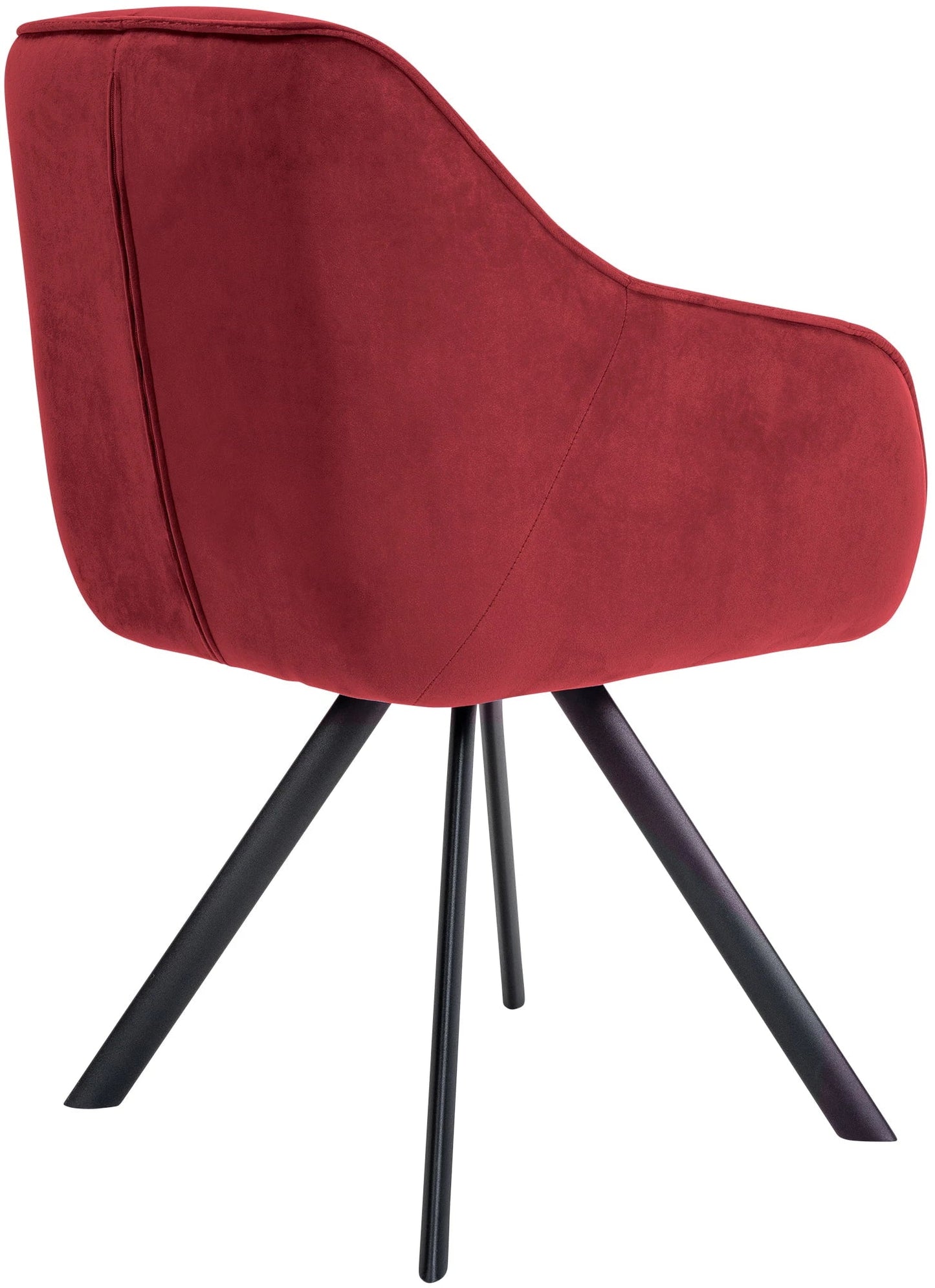In And OutdoorMatch Eetkamerstoel Deedee - Rood - Met Armleuningen - Fluweel - Hoge Kwaliteit Bekleding - Comfortabele en Luxe Eetkamerstoel - Vintage Look Eetkamerstoel