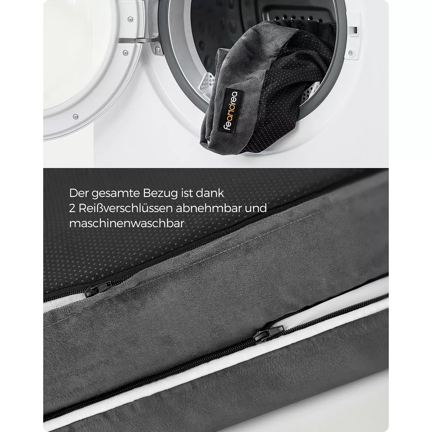 In And OutdoorMatch Hondenkussen XL Clifton - Antraciet - Hondenmand 91x71x25cm - Soft - Orthopedische Hondenkussens Honden bed