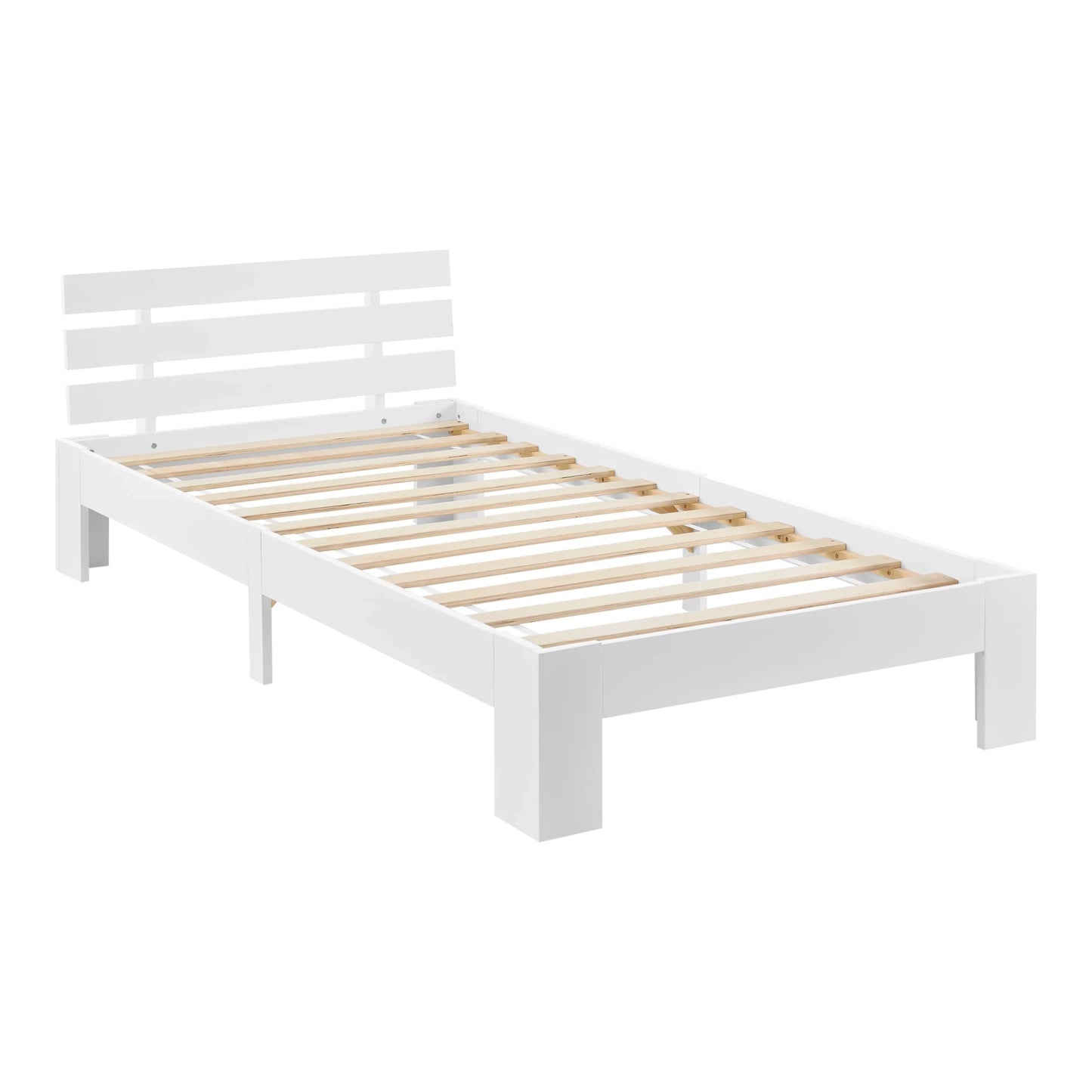 In And OutdoorMatch Houten Bed Evert - Grenen - Met Bedbodem - 90x200 cm - Wit - Snelle Montage Eén persoon slapen