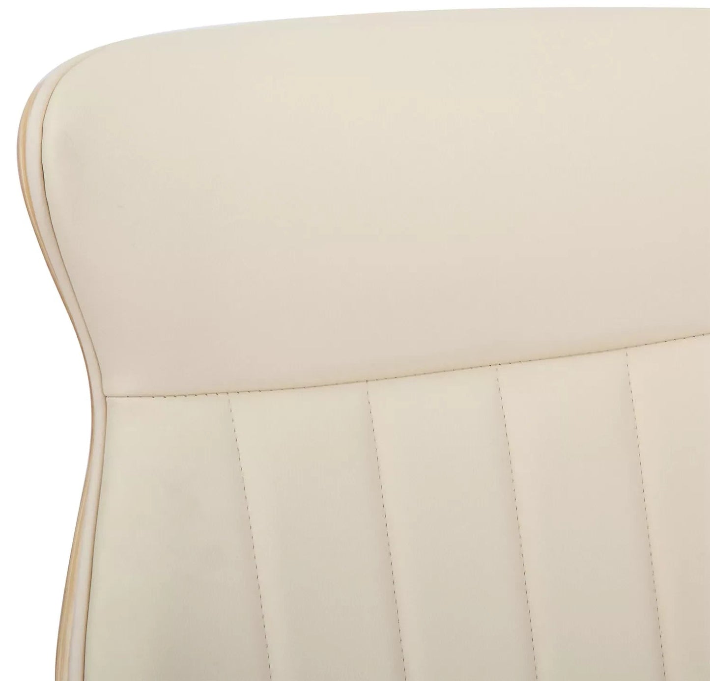 In And OutdoorMatch Luxe Bureaustoel Greta - Creme kunstleer - Met Rugleuning en Armleuning - In hoogte verstelbaar - Ergonomisch Bureaustoel