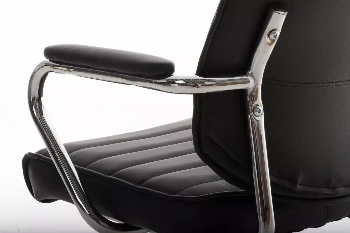 In And OutdoorMatch Luxe bureaustoel Durward - Zwart - Op wieltjes - Kunstleer - Ergonomische office chair - In hoogte verstelbaar - Voor volwassenen Bureaustoel