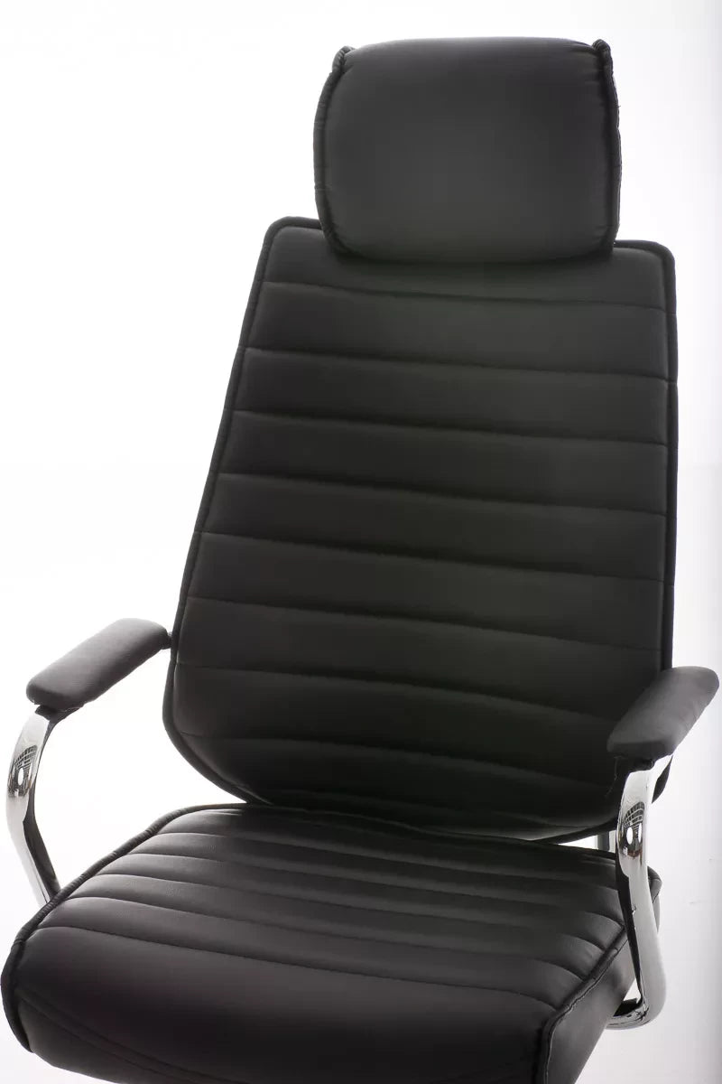 In And OutdoorMatch Luxe bureaustoel Durward - Zwart - Op wieltjes - Kunstleer - Ergonomische office chair - In hoogte verstelbaar - Voor volwassenen Bureaustoel