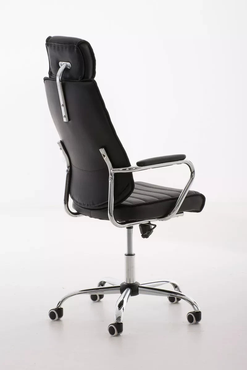 In And OutdoorMatch Luxe bureaustoel Durward - Zwart - Op wieltjes - Kunstleer - Ergonomische office chair - In hoogte verstelbaar - Voor volwassenen Bureaustoel