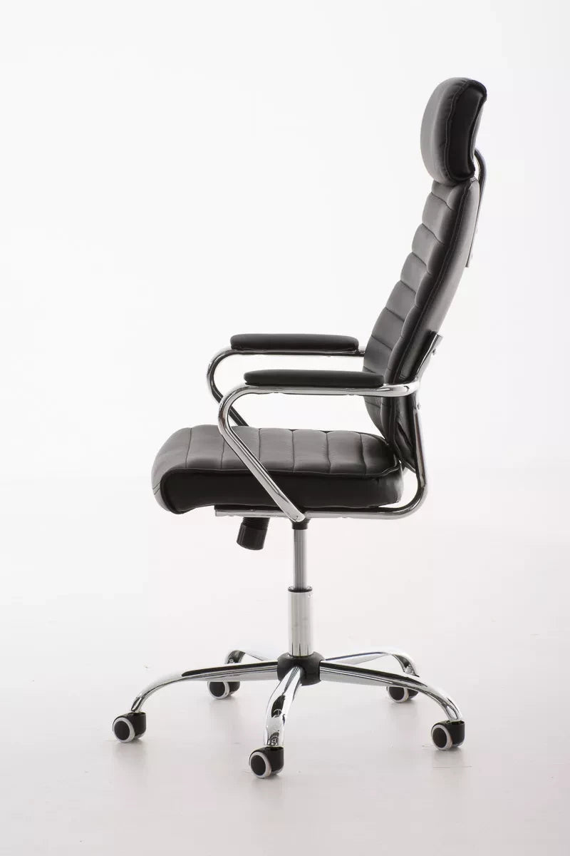 In And OutdoorMatch Luxe bureaustoel Durward - Zwart - Op wieltjes - Kunstleer - Ergonomische office chair - In hoogte verstelbaar - Voor volwassenen Bureaustoel