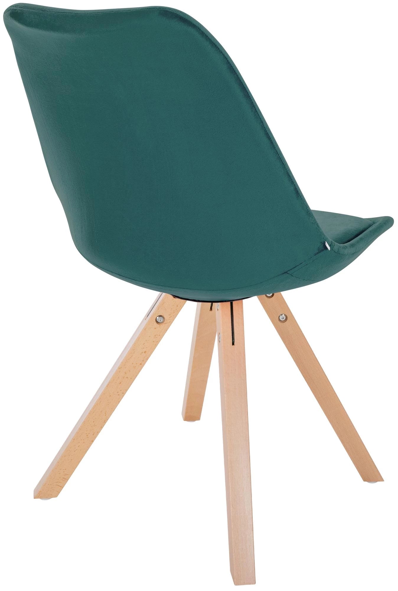 In And OutdoorMatch Stoel Jenny - Groen en Hout - Fluweel - Comfortabele zit - Hoogwaardige bekleding - Stijlvolle stoel - Klassieke uitstraling Eetkamerstoel