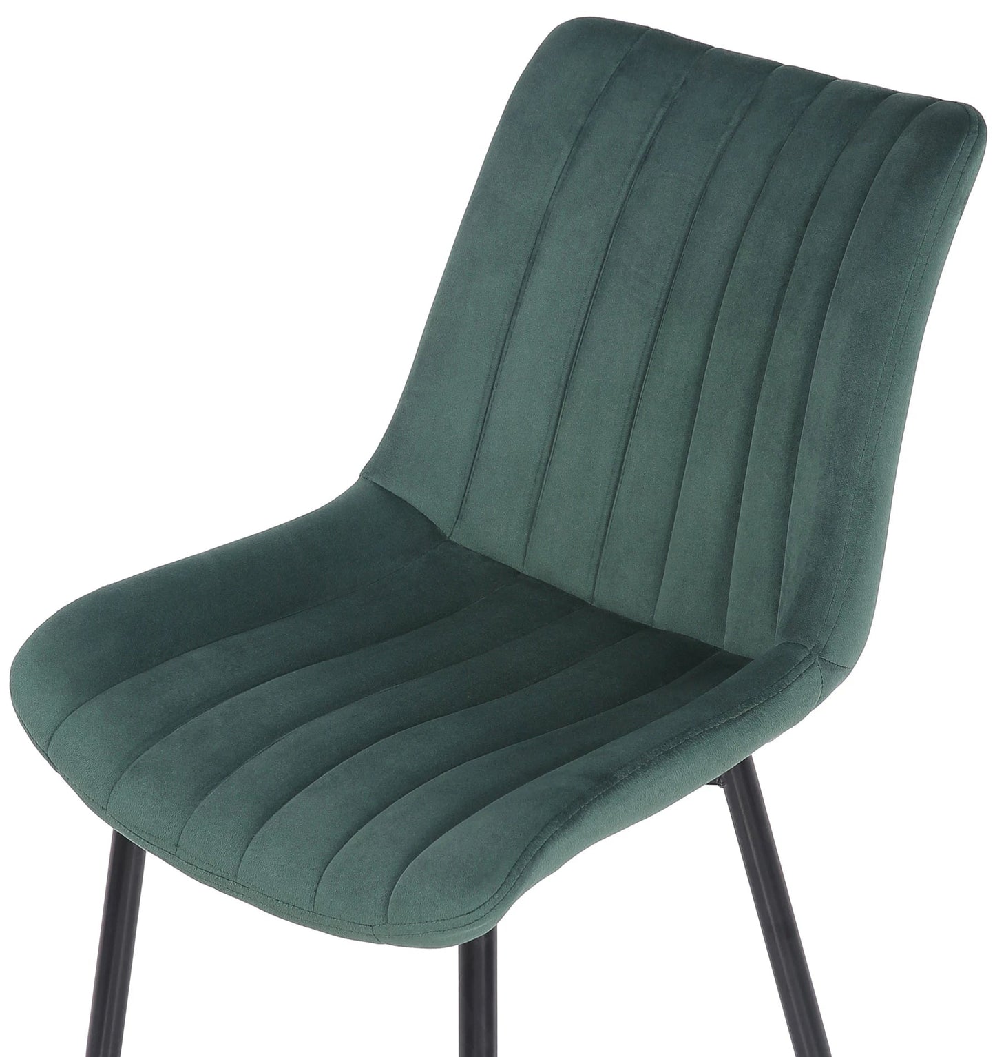 In And OutdoorMatch Stoel Lucky - Groen - Eetkamerstoel - Fluweel - Hoge kwaliteit bekleding - Stijlvolle stoel - Moderne eetkamerstoel - Decoratieve uitstraling Eetkamerstoel