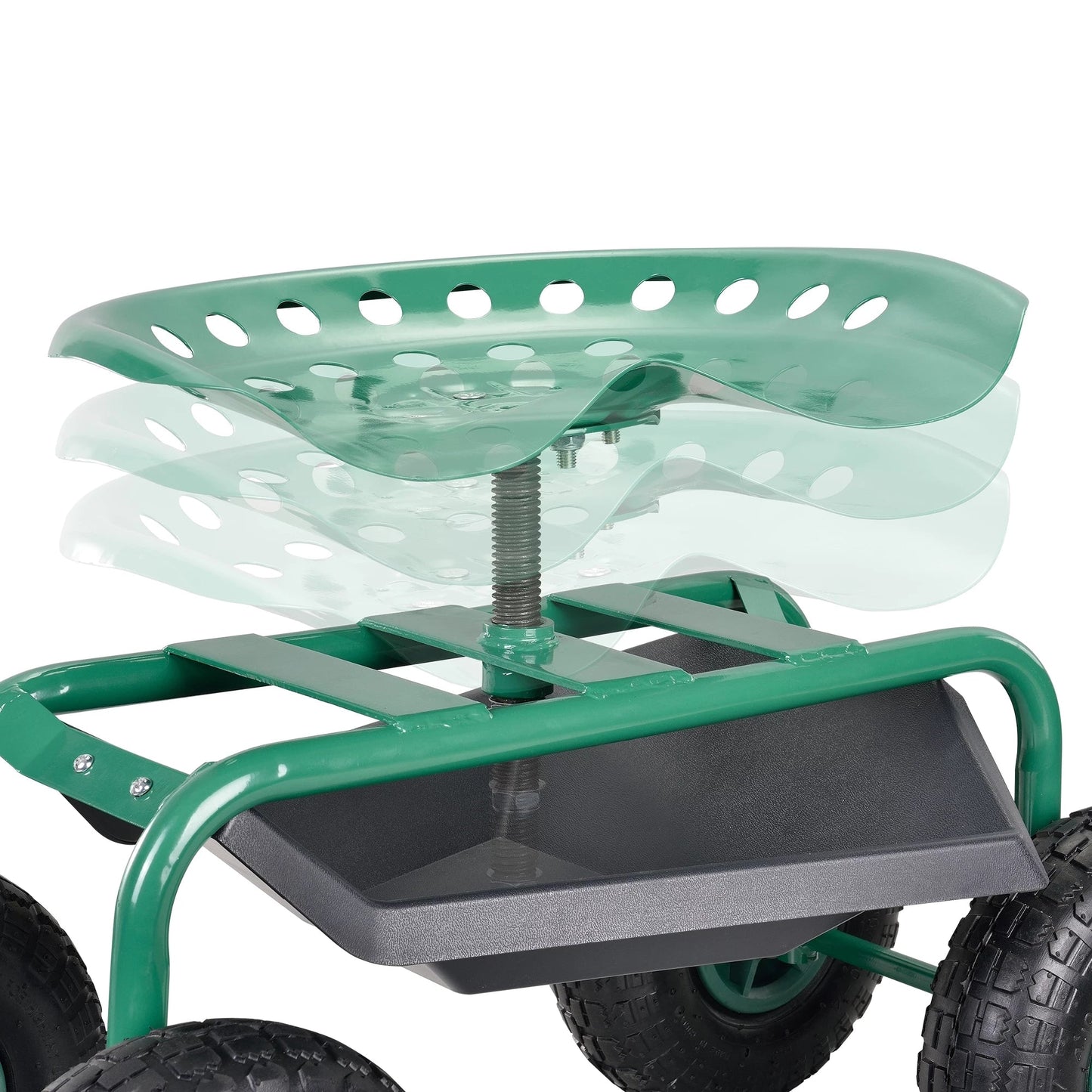 In And OutdoorMatch Tuinkruk German - Met Wielen - Mobiele Kruk - 81x445x54 cm - Staal - Voor tuinieren Garden Chair