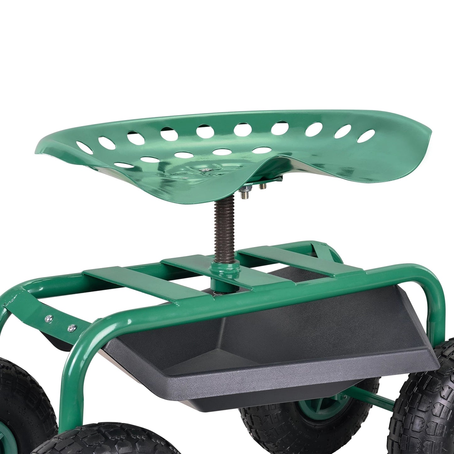 In And OutdoorMatch Tuinkruk German - Met Wielen - Mobiele Kruk - 81x445x54 cm - Staal - Voor tuinieren Garden Chair