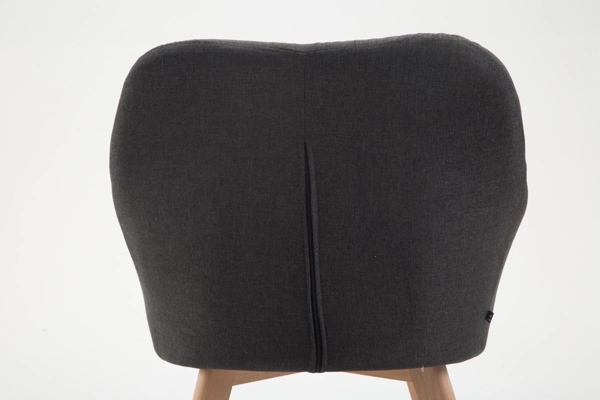 In And OutdoorMatch stoel Abbie - Donkergrijs - Donkergrijze stoel - Bezoekersstoel - Eetkamerstoel - Stof - Hoge kwaliteit bekleding - Moderne stijlstoel - Speelse bezoekersstoel Eetkamerstoel