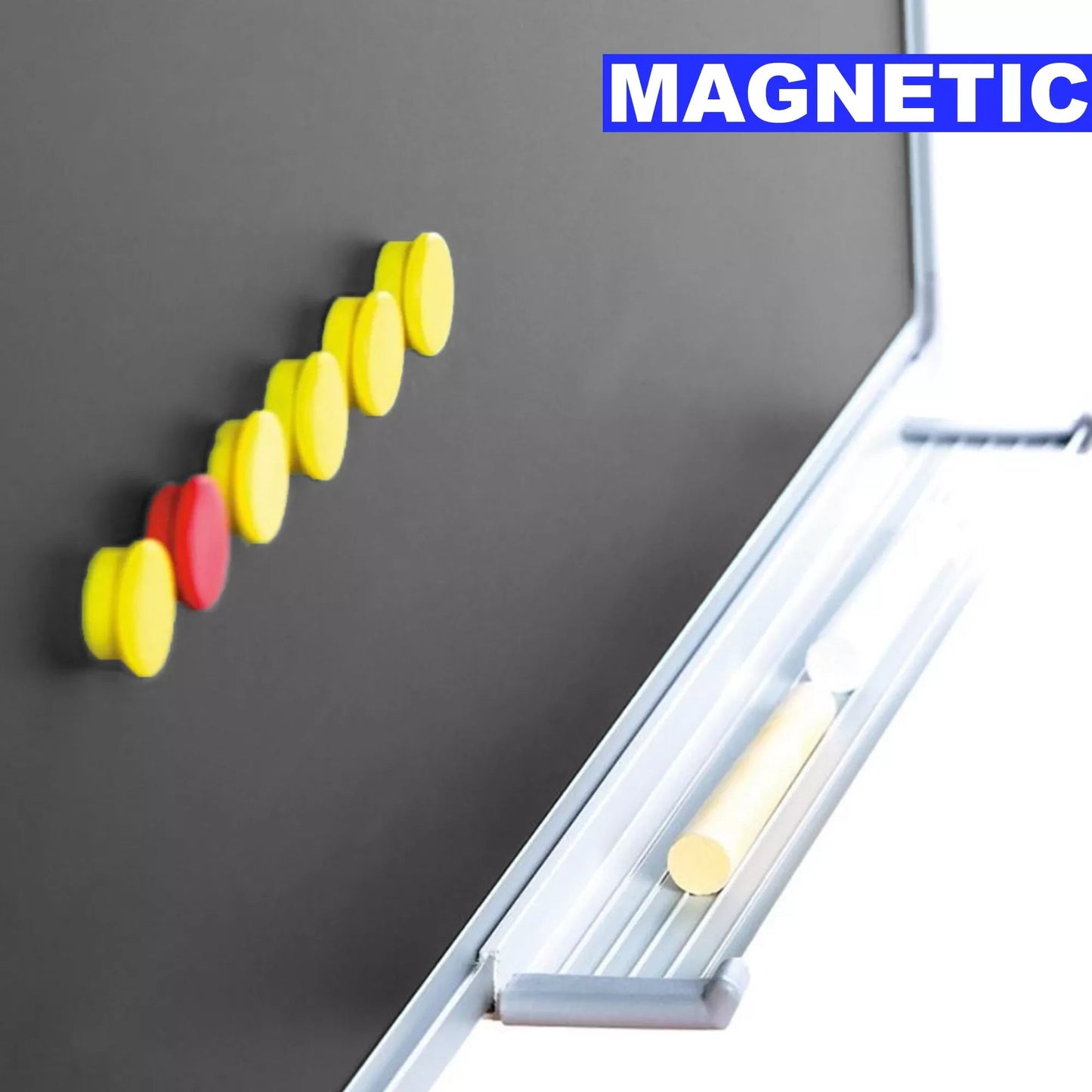 Krijtbord PRO Dean - Magnetisch - Schoolbord - Eenvoudige montage - Emaille staal - Grijs - 45x60cm Krijtborden