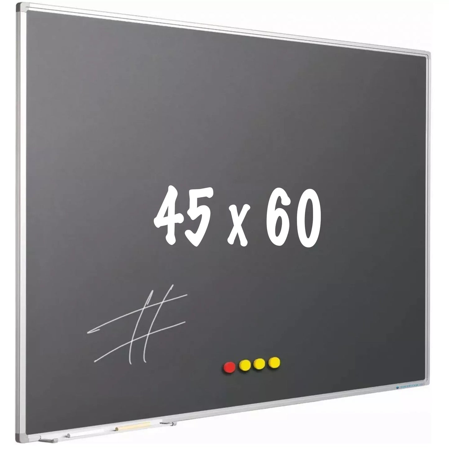 Krijtbord PRO Dean - Magnetisch - Schoolbord - Eenvoudige montage - Emaille staal - Grijs - 45x60cm Krijtborden
