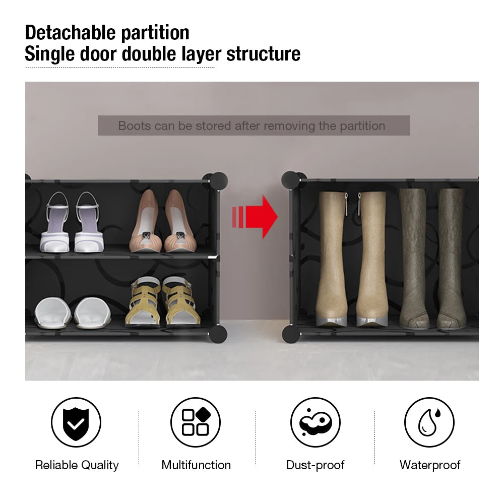 Shoe rack for 48 pairs of shoes, shoe cabinet with 3 x 8 tiers, for hallway, bedroom, entrance, 30 x 40 x 30 cm per compartment