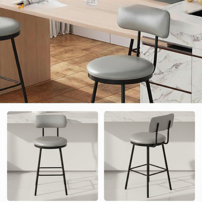Kunstleren Barstoelen - 2 stuks - Donkergrijs