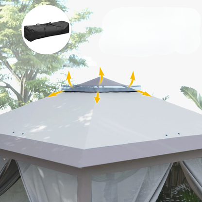 Partytent - 3,3x3,3m - Dichte Zijkant - Grijs