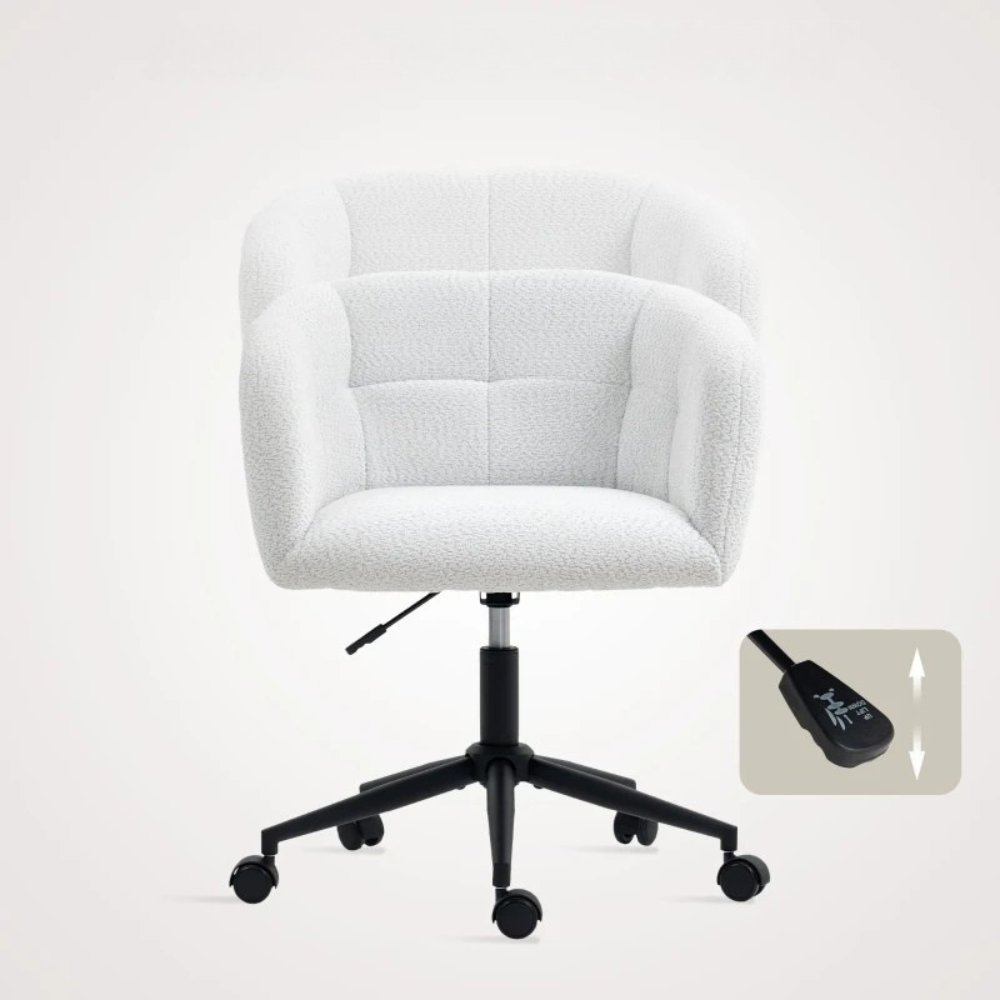 Kunstleren Kantoormeubel - Tub-Style - Crème & Zwart