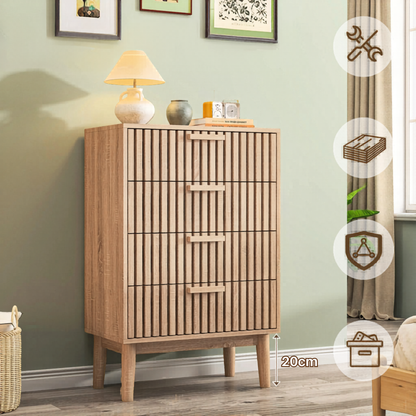 Dressoir - 4 Lades - Natuurlijk hout