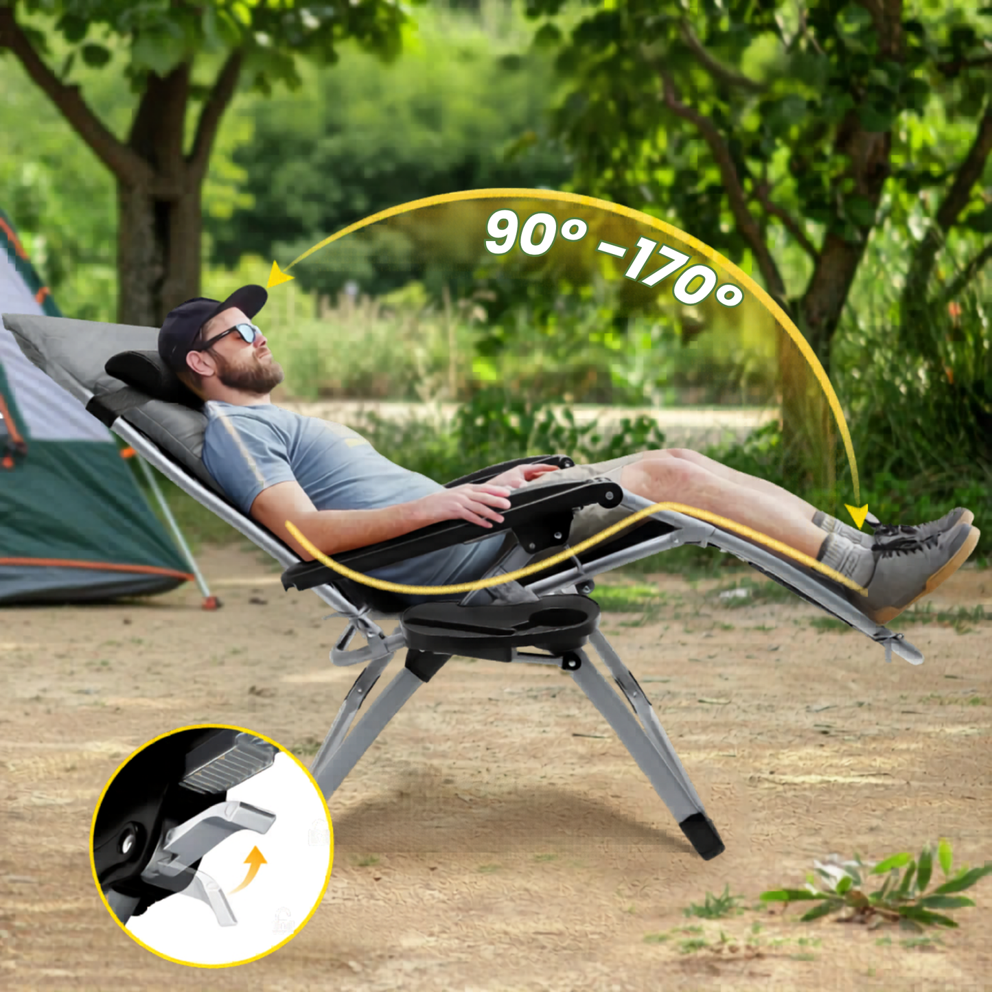 Anti-Gravity Loungestoel - Verstelbaar - Zwart
