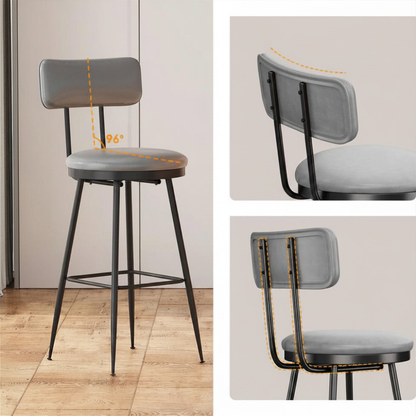 Kunstleren Barstoelen - 2 stuks - Donkergrijs