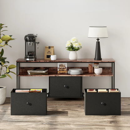 TV-stand - LED-verlichting - Stalen Frame - Met Verstelbare Voetjes