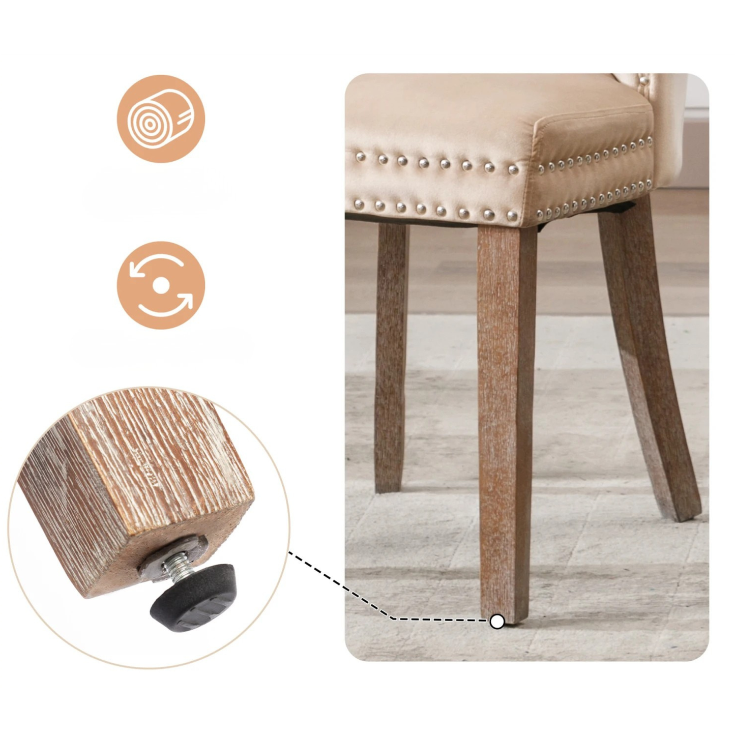 Kunstleer Eetkamerstoelen - Set van 2 - Beige