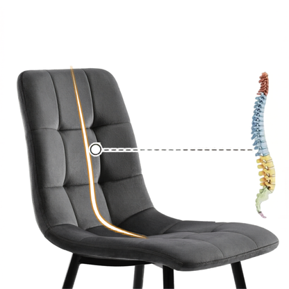 Kunstleer Eetkamerstoelen - Set van 4 - Donkergrijs