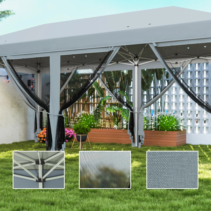 Pop-up tuinoverkapping - 6x3 m - Muggennetten - Zwart