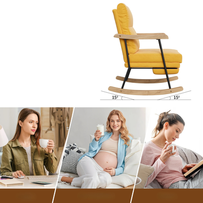 Comfortabele Relaxstoel - Geel - Met Voetsteun