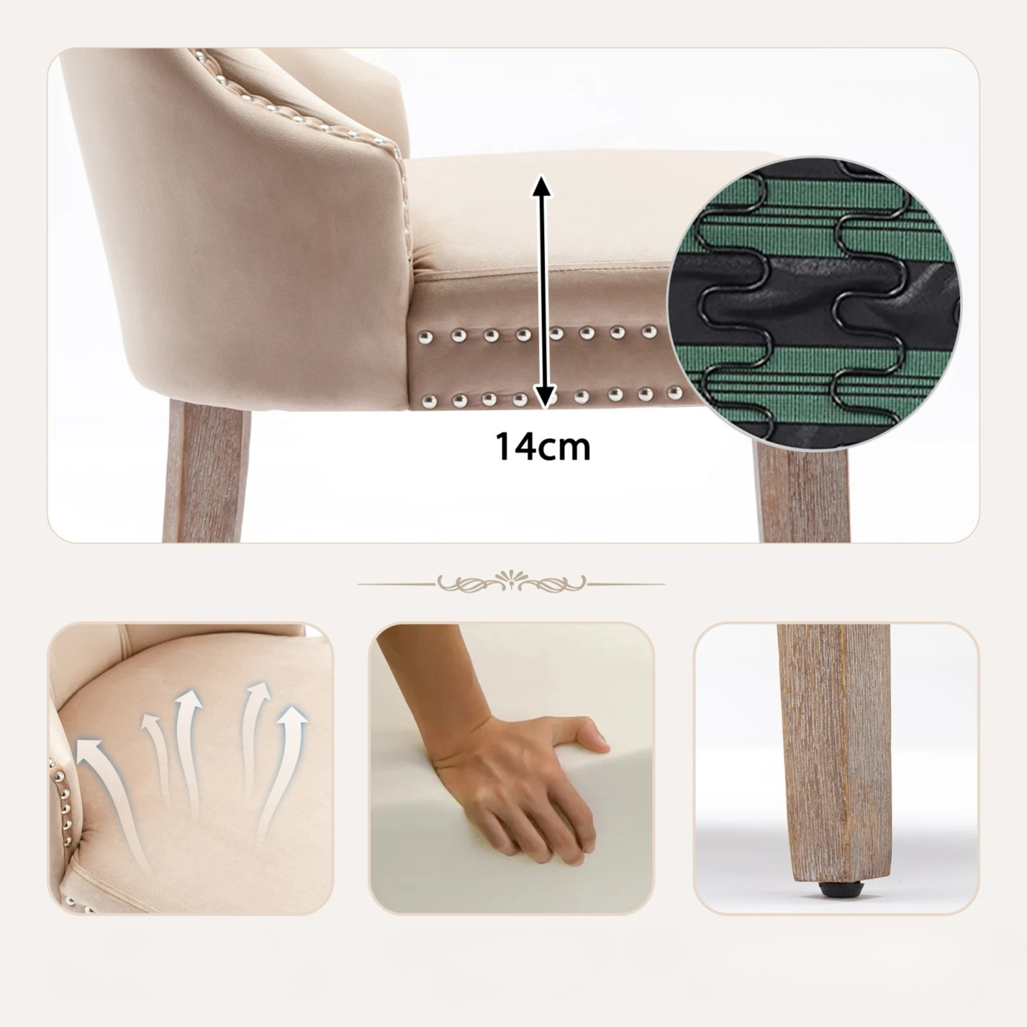 Kunstleer Eetkamerstoelen - Set van 2 - Beige