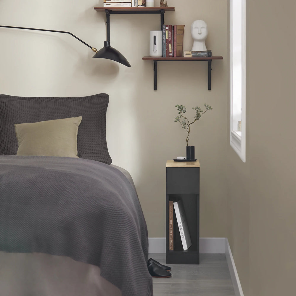 SoBuy FBT111 Bedside table with drawer for box spring bed sofa table side table table narrow phone table bedside cabinet