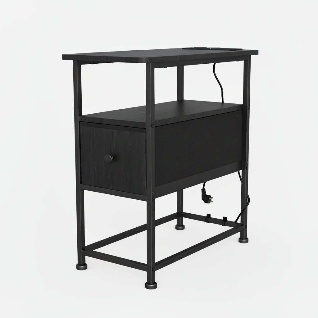 Nachtkastje - modern design - stevige basis - Zwart