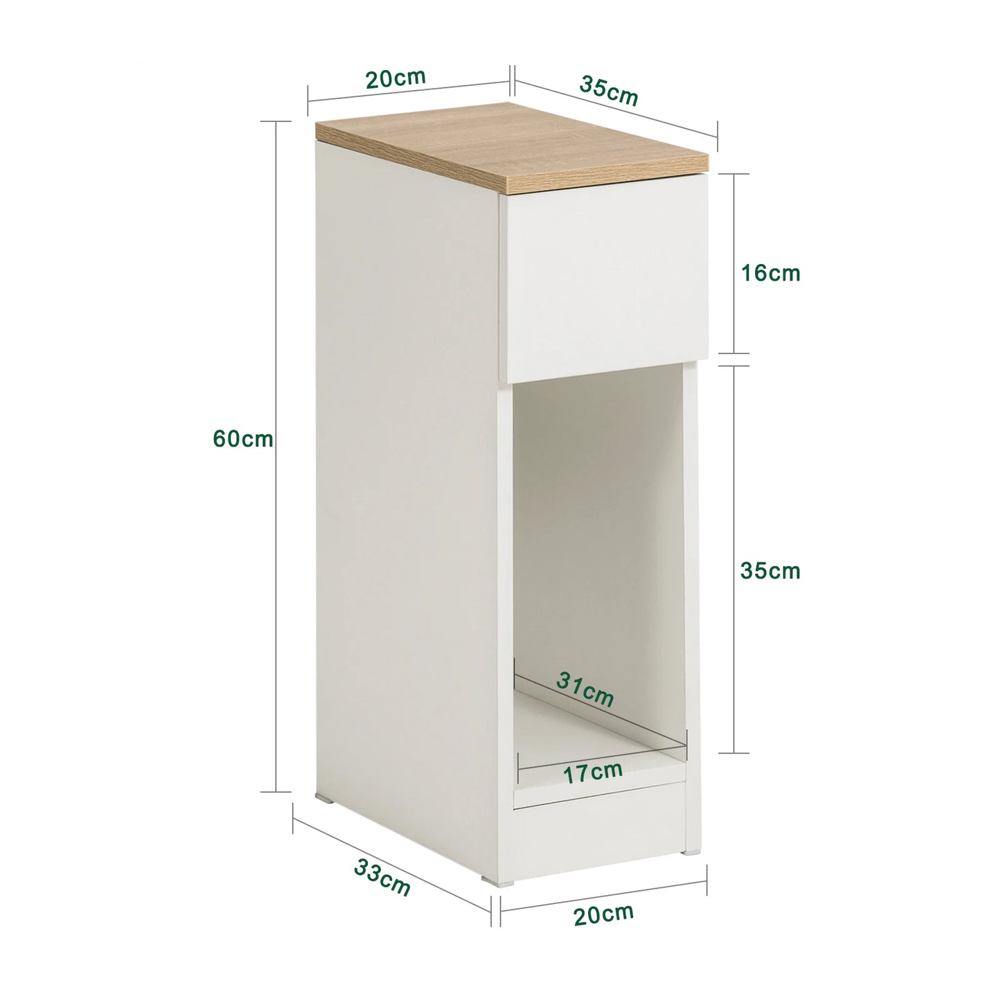 SoBuy FBT111 Bedside table with drawer for box spring bed sofa table side table table narrow phone table bedside cabinet